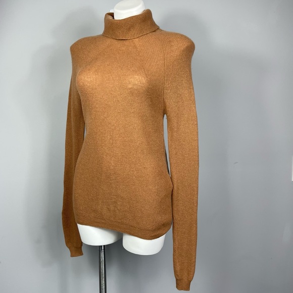 LK Bennett Lulumay Camel Tan Turtleneck Wool Cashmere Jumper Ribbed Sweater XS - Picture 6 of 16